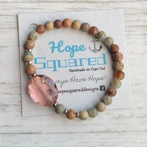 Beaded gemstone crystal bracelet